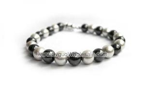 Magnet Clasp - 18cm Hematite Stone Beaded Bracelet